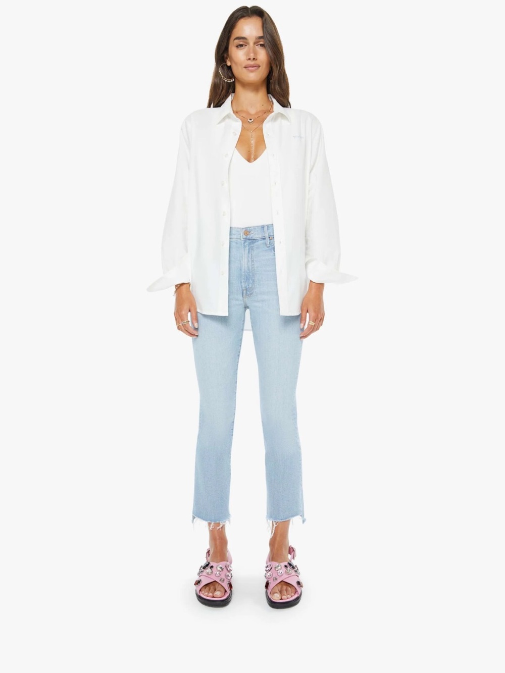 Mother EUC The Insider Crop Step Fray Jeans, Anthropologie, Sz. 28